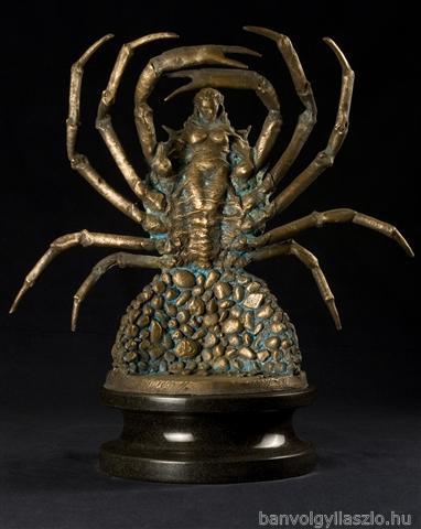 Cancer bronze small sculpture