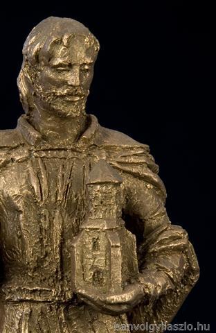 Saint Dömötör bronze small sculpture