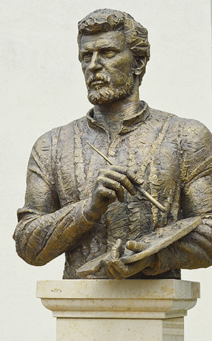 Zoltánfy István bronze statue Deszk