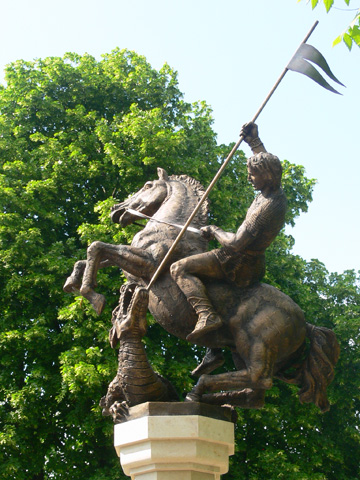 Drachentöter Heiliger Georg Bronzestatue