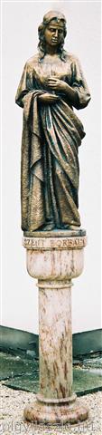 Szent Borbála bronzszobor Ajka