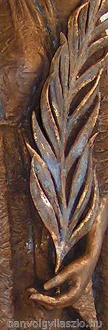 Heilige Borbála Bronzestatue